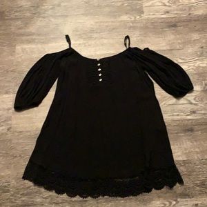 Forever21 Black Open-Shoulder Dress - Size Small